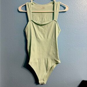 OQQ Square neck Bodysuit - Seafoam Green - Size Large